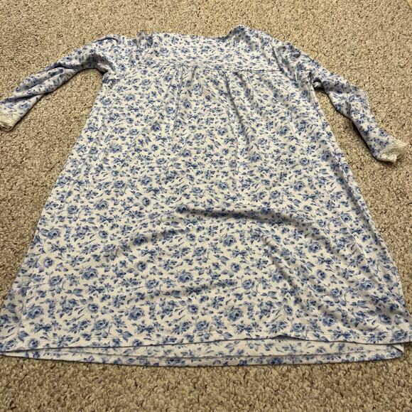 Eileen West Lace Trim Nightgown Sz S Floral Feminine Knee Length Trad Wife - Picture 6 of 6